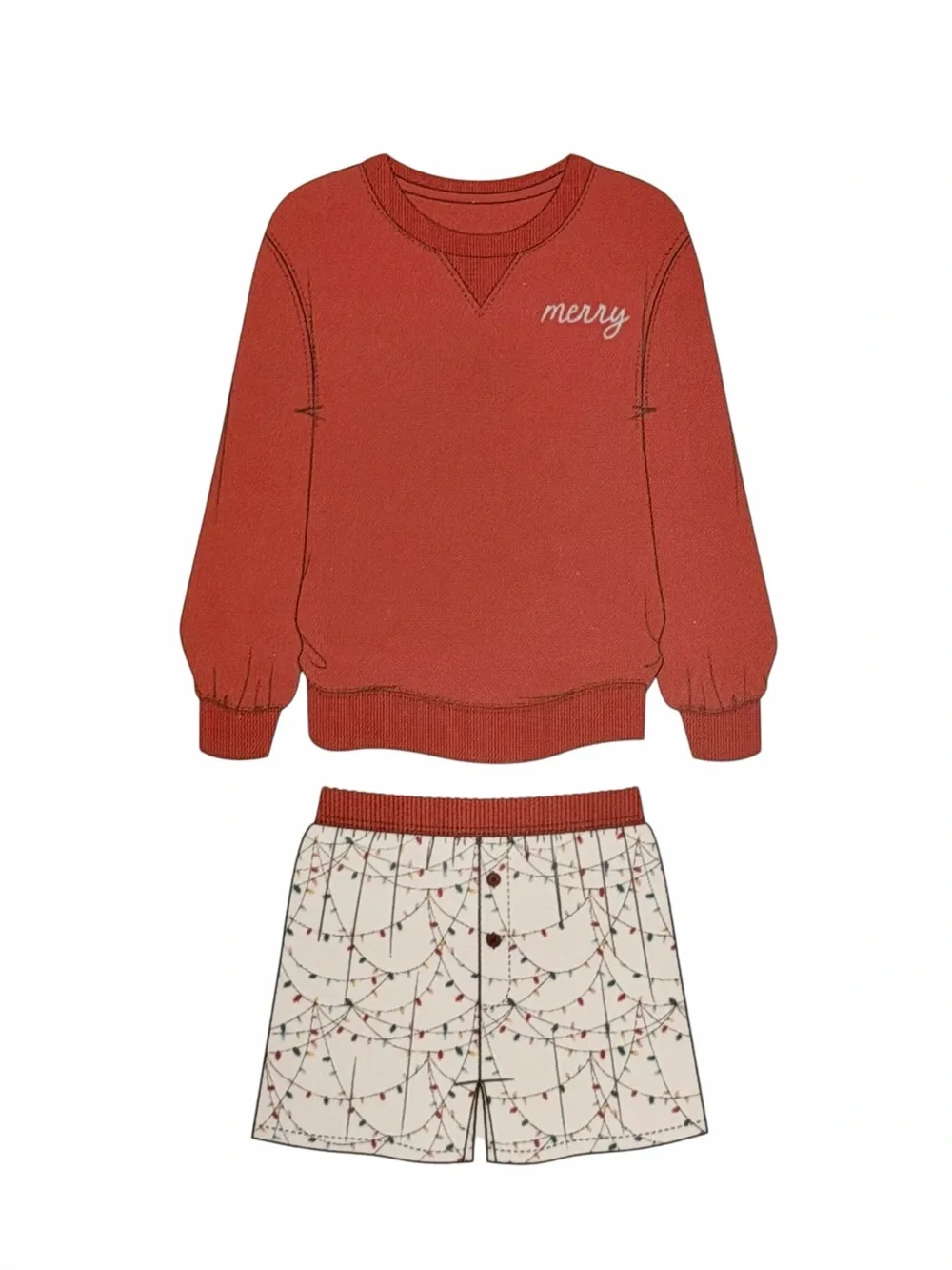 Honeydew Intimates Red Sugar Sweetheart Long Sleeve Boxers Shorts PJ Set NWT